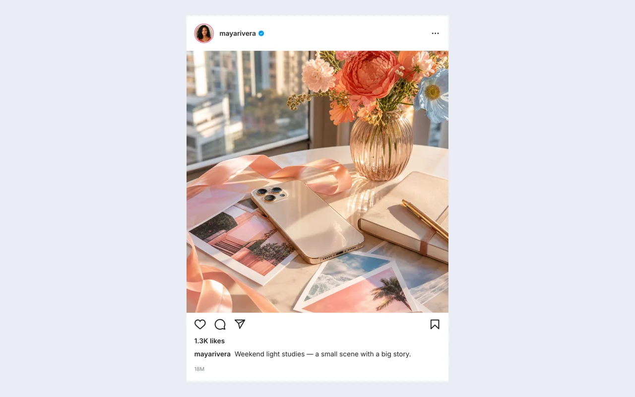 Actual Instagram post mockup example exported from this editor
