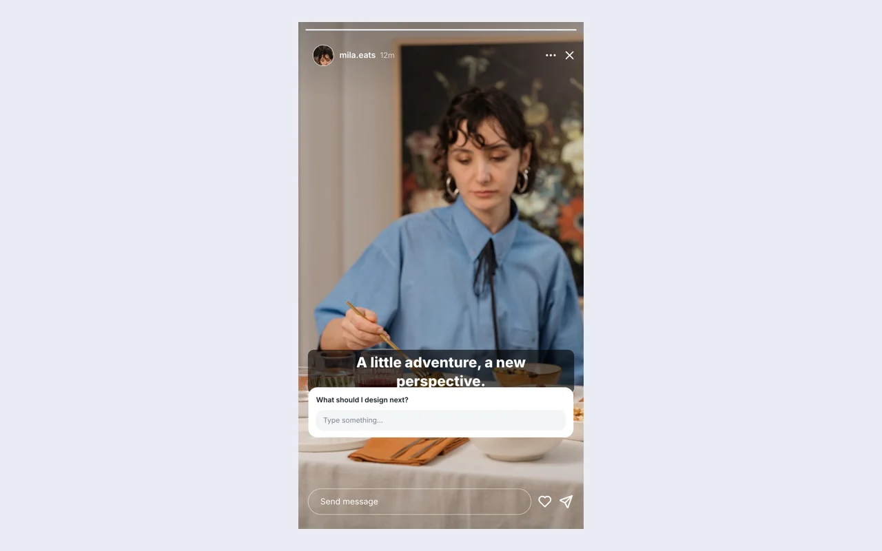 Actual Instagram question sticker scene example exported from this editor