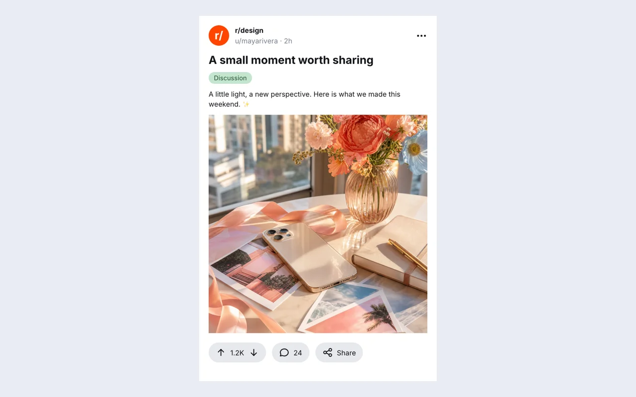 Actual Reddit discussion post example exported from this editor