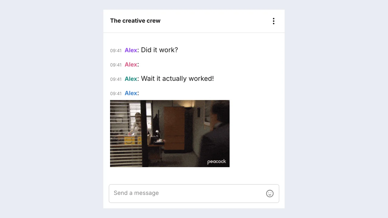Stream Chat Generator example: a finished fictional stream scene