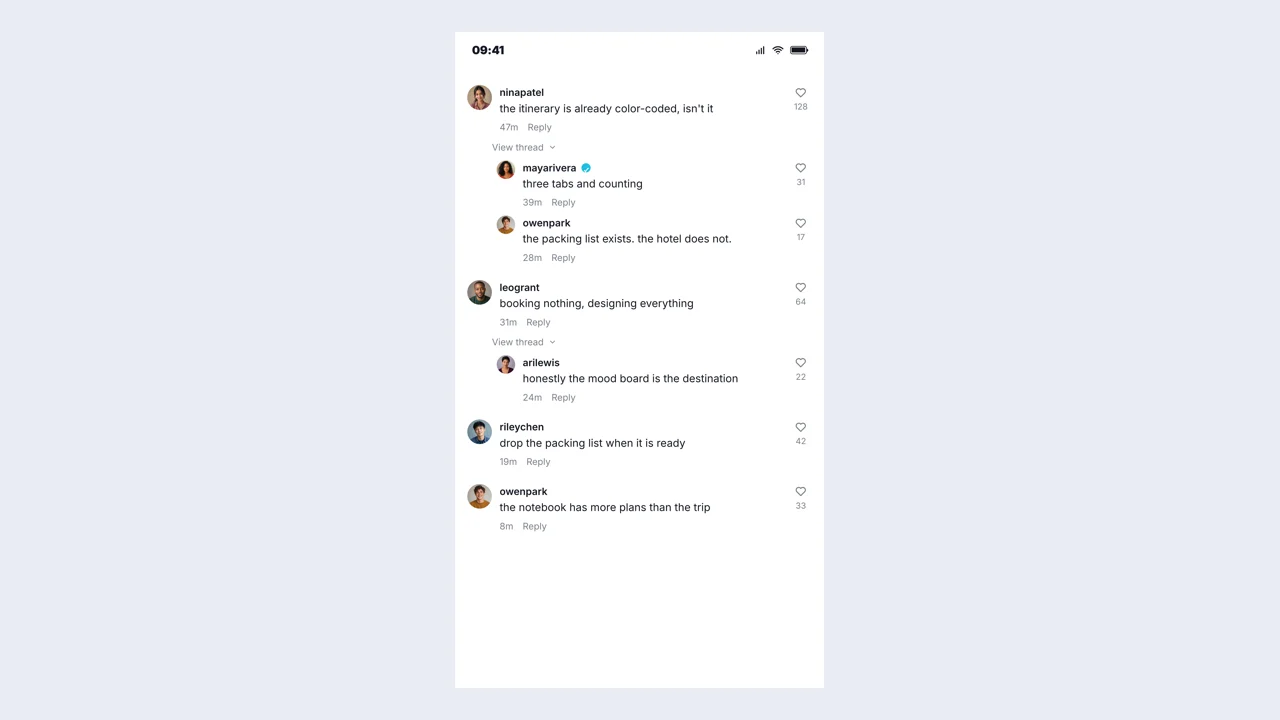 TikTok Comment Generator example: a finished fictional comments scene