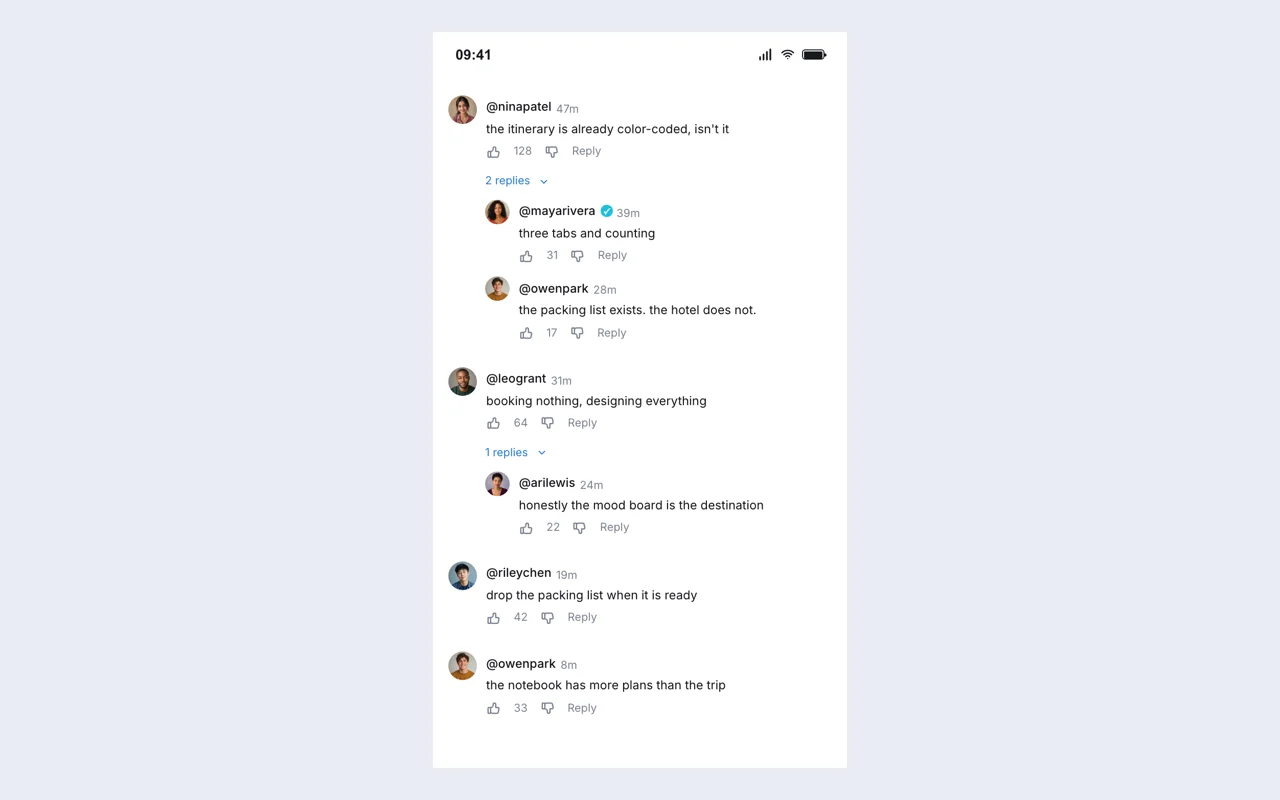 Actual YouTube comment thread example exported from this editor