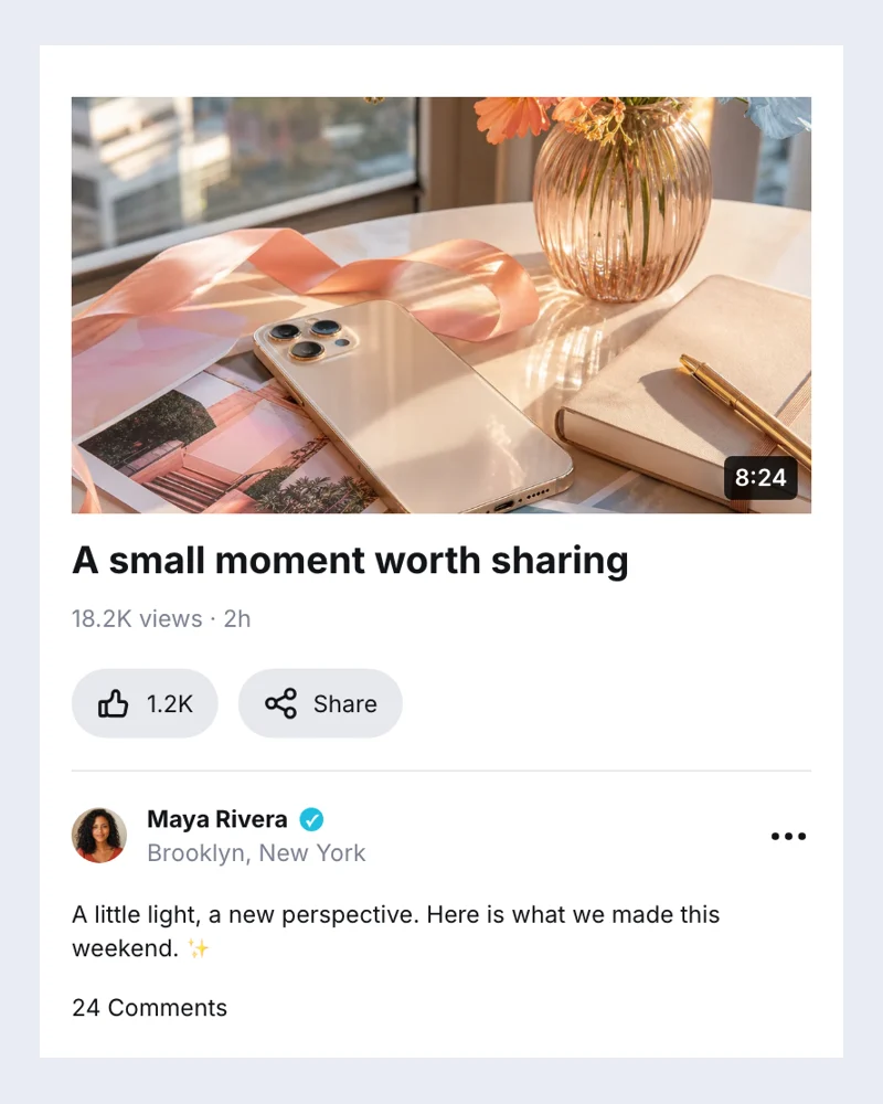 Fake YouTube Video Post example with the same text and details shown alongside